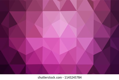 Dark Pink vector triangle mosaic cover. Colorful abstract illustration with triangles. Template for cell phone's backgrounds.