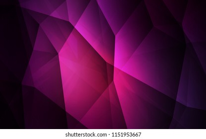 Dark Pink vector triangle mosaic cover. Colorful abstract illustration with triangles. Completely new template for your banner.