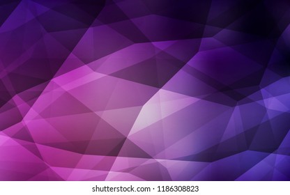 Dark Pink vector triangle mosaic texture. Modern abstract illustration with triangles. Brand new style for your business design.