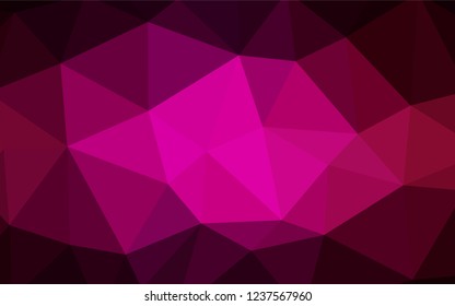 Dark Pink vector triangle mosaic cover. Creative illustration in halftone style with triangles. Best triangular design for your business.