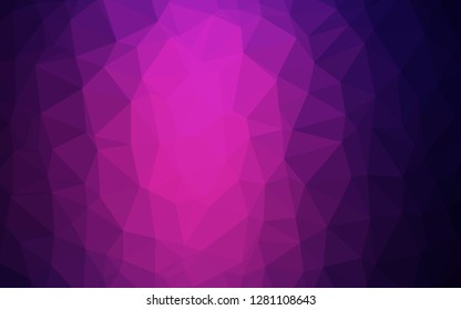 Dark Pink vector triangle mosaic texture. Modern geometrical abstract illustration with gradient. Template for a cell phone background.