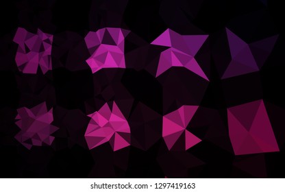 Dark Pink vector triangle mosaic cover. Colorful abstract illustration with gradient. Completely new template for your business design.