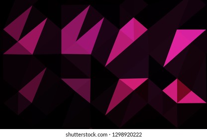 Dark Pink vector triangle mosaic cover. Creative illustration in halftone style with gradient. Brand new design for your business.