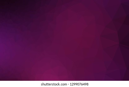 Dark Pink vector triangle mosaic template. A completely new color illustration in a vague style. Textured pattern for background.