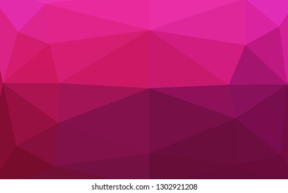 Dark Pink vector triangle mosaic texture. Colorful illustration in abstract style with gradient. Template for your brand book.