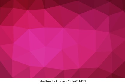 Dark Pink vector triangle mosaic template. Shining illustration, which consist of triangles. Template for your brand book.