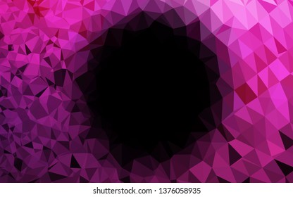 Dark Pink vector triangle mosaic texture. Brand new colorful illustration in with gradient. The best triangular design for your business.