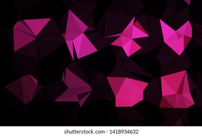 Dark Pink vector triangle mosaic texture. A sample with polygonal shapes. Polygonal design for your web site.
