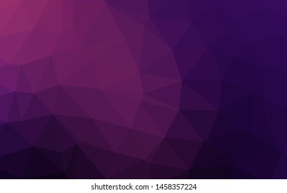 Dark Pink vector triangle mosaic template. Triangular geometric sample with gradient.  Polygonal design for your web site.
