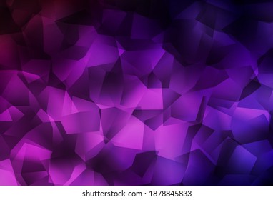 Dark Pink vector triangle mosaic texture. Shining colorful illustration with triangles. Best triangular design for your business.