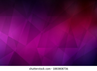 Dark Pink vector triangle mosaic template. Colorful illustration in polygonal style with gradient. Template for cell phone's backgrounds.