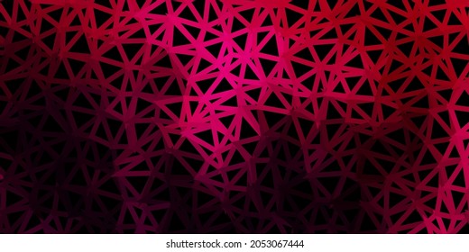 Diseño de mosaico de triángulo vector oscuro rosa. Ilustración de color mosaico con concepto de triángulo. Su diseño para aplicaciones.