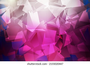 Dark Pink vector triangle mosaic template. A completely new color illustration in a polygonal style. Triangular pattern for your design.