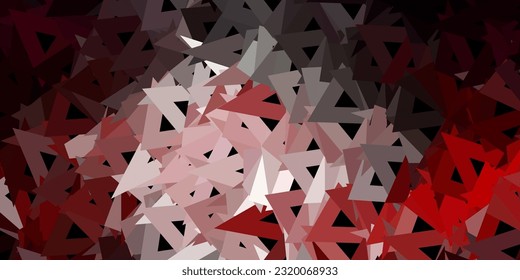 Plantilla de mosaico de triángulo de vector oscuro rosa. Ilustración en vidrio roto con triángulos. Tu negocio.