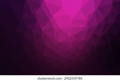 Dark Pink vector triangle mosaic cover. Glitter abstract illustration with an elegant design. Completely new design for your business.