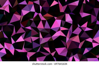 Dark Pink vector triangle mosaic pattern. A sample with polygonal shapes. A completely new design for your business.