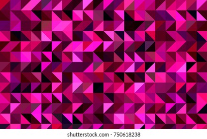 Dark Pink vector triangle mosaic background. Creative illustration in halftone style with gradient. The completely new template can be used for your brand book.