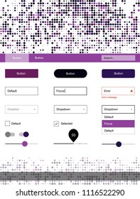 Dark Pink vector ui kit with dots. Decorative ui kit design in abstract style with colorful dots. Beautiful layout for websites, landing pages.