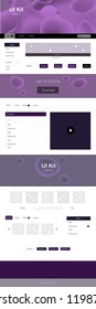 Dark Pink vector ui ux kit with lines, ovals. Elegant bright illustration with gradient  in memphis style. Simple colorful design for websites.