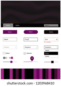 Dark Pink vector ui ux kit with lines, ovals. Glitter abstract illustration with blurred bubble shapes.. Modern template for your landing page.