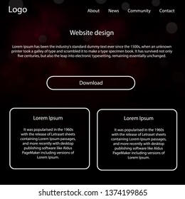 Dark Pink vector ui ux kit with space stars. Colorful ui/ux kit with header consisted of clouds & stars. This template you can use for landing pages.