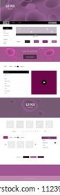 Dark Pink vector web ui kit with lamp shapes. Creative illustration in halftone marble style with gradient. This template you can use for landing pages.
