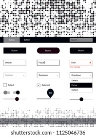 Dark Pink vector wireframe kit with dots. Beautiful ui ux kit with colorful dots in its header. Simple colorful design for websites.