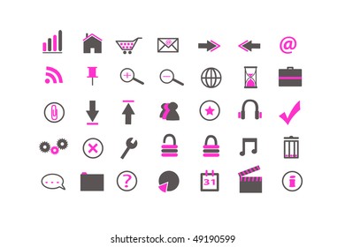 Dark Pink Web Icons