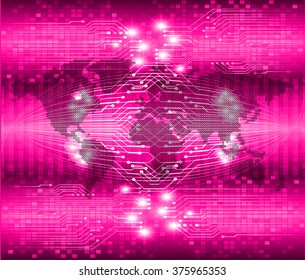 Dark pink world Light Abstract Technology background for computer graphic website internet and business. circuit. vector illustration. infographics. motion move blur.neon. pixel. eye scan virus