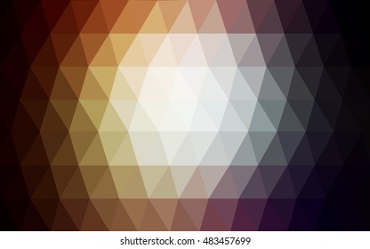 Dark pink, yellow abstract mosaic template. Creative geometric illustration in Origami style with gradient. The elegant pattern can be used as part of a brand book.
