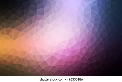 Dark pink, yellow abstract polygonal background. Creative geometric illustration in Origami style with gradient. A completely new template for your business design.