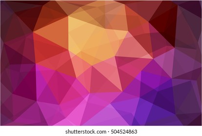 Dark pink, yellow abstract polygonal background. Shining illustration, which consist of triangles. The elegant pattern can be used as part of a brand book.
