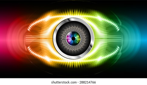 Dark pink yellow blue silver Abstract light lamps background for Technology computer graphic website internet business. Vector illustration.Spot Effect. neon, Spotlights. eye. eyeball. bright. grow