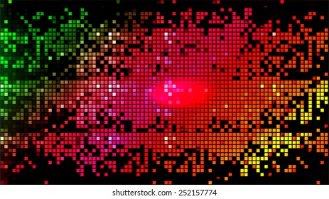 Dark pink yellow green color Light Abstract pixels Technology background for computer graphic website internet.
