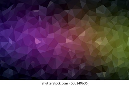 Dark pink, yellow polygonal background. Creative geometric illustration in Origami style with gradient. A new texture for your design.