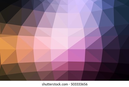 Dark pink, yellow polygonal illustration, which consist of triangles. Triangular design for your business. Geometric background in Origami style with gradient.
