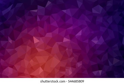 Dark Pink Yellow polygonal illustration, which consist of triangles. Triangular pattern for your business design. Geometric background in Origami style with gradient. 