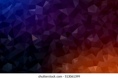 Dark pink, yellow triangle mosaic template. Brand-new colored illustration in blurry style with gradient. The best triangular design for your business.