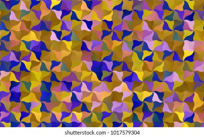 Dark Pink, Yellow vector abstract cambered template. A vague circumflex abstract illustration with gradient. The textured pattern can be used for background.