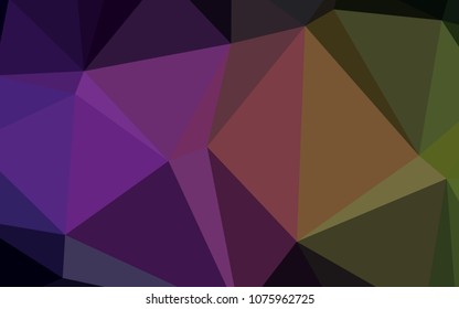 Dark Pink, Yellow vector abstract mosaic background. Creative geometric illustration in Origami style with gradient. The best triangular design for your business.