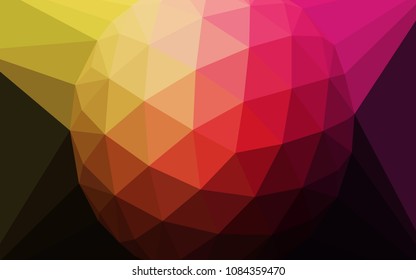 Dark Pink, Yellow vector abstract mosaic pattern with a diamond. Shining colorful illustration with triangles. Template for cell phone's backgrounds.