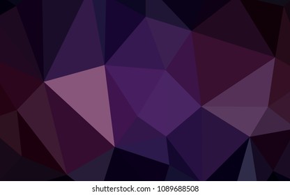 Dark Pink, Yellow vector abstract mosaic background. Triangular geometric sample with gradient.  Template for cell phone's backgrounds.