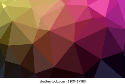 Dark Pink, Yellow vector abstract mosaic backdrop. Colorful illustration in polygonal style with gradient. Brand new design for your business.