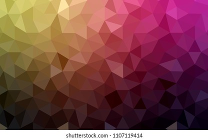 Dark Pink, Yellow vector abstract mosaic background. A sample with polygonal shapes. New template for your brand book.