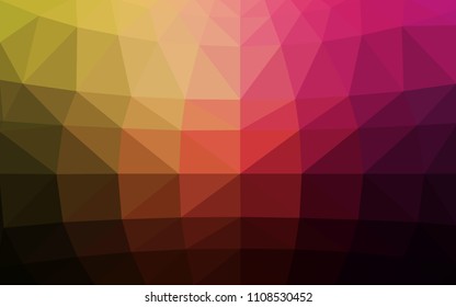 Dark Pink, Yellow vector abstract textured polygonal background. Blurry triangle design. Pattern can be used for background.
