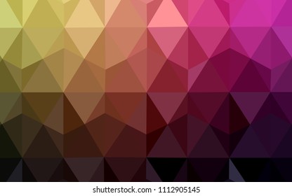 Dark Pink, Yellow vector abstract mosaic backdrop. Creative illustration in halftone style with triangles. Polygonal design for your web site.