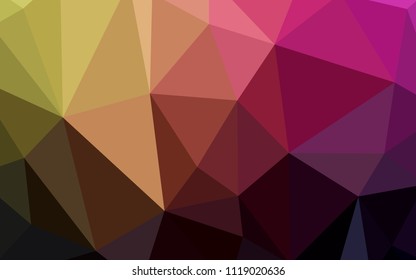 Dark Pink, Yellow vector abstract polygonal template. A sample with polygonal shapes. Brand new design for your business.