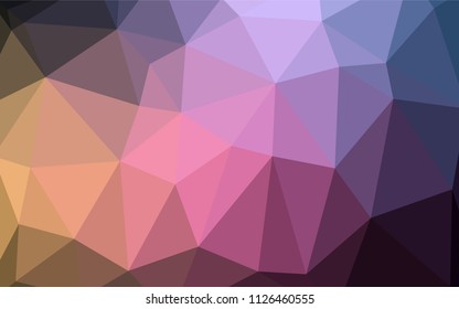 Dark Pink, Yellow vector abstract polygonal template. Geometric illustration in Origami style with gradient.  Triangular pattern for your business design.