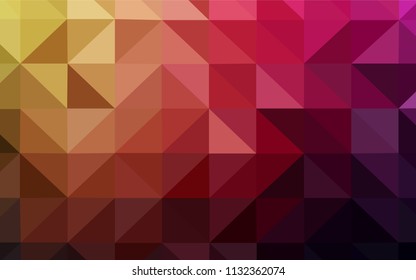 Dark Pink, Yellow vector abstract mosaic backdrop. Shining polygonal illustration, which consist of triangles. Brand new style for your business design.