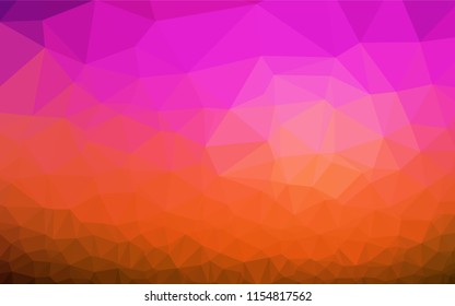 Dark Pink, Yellow vector abstract polygonal cover. Shining illustration, which consist of triangles. The elegant pattern can be used as part of a brand book.